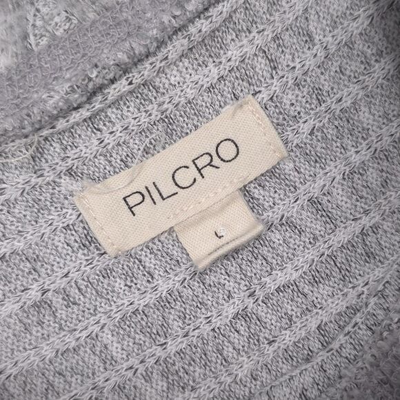 Anthropologie PILCRO Size L Cozy Ribbed Turtleneck Batwing Pullover Top Gray - Picture 2 of 12